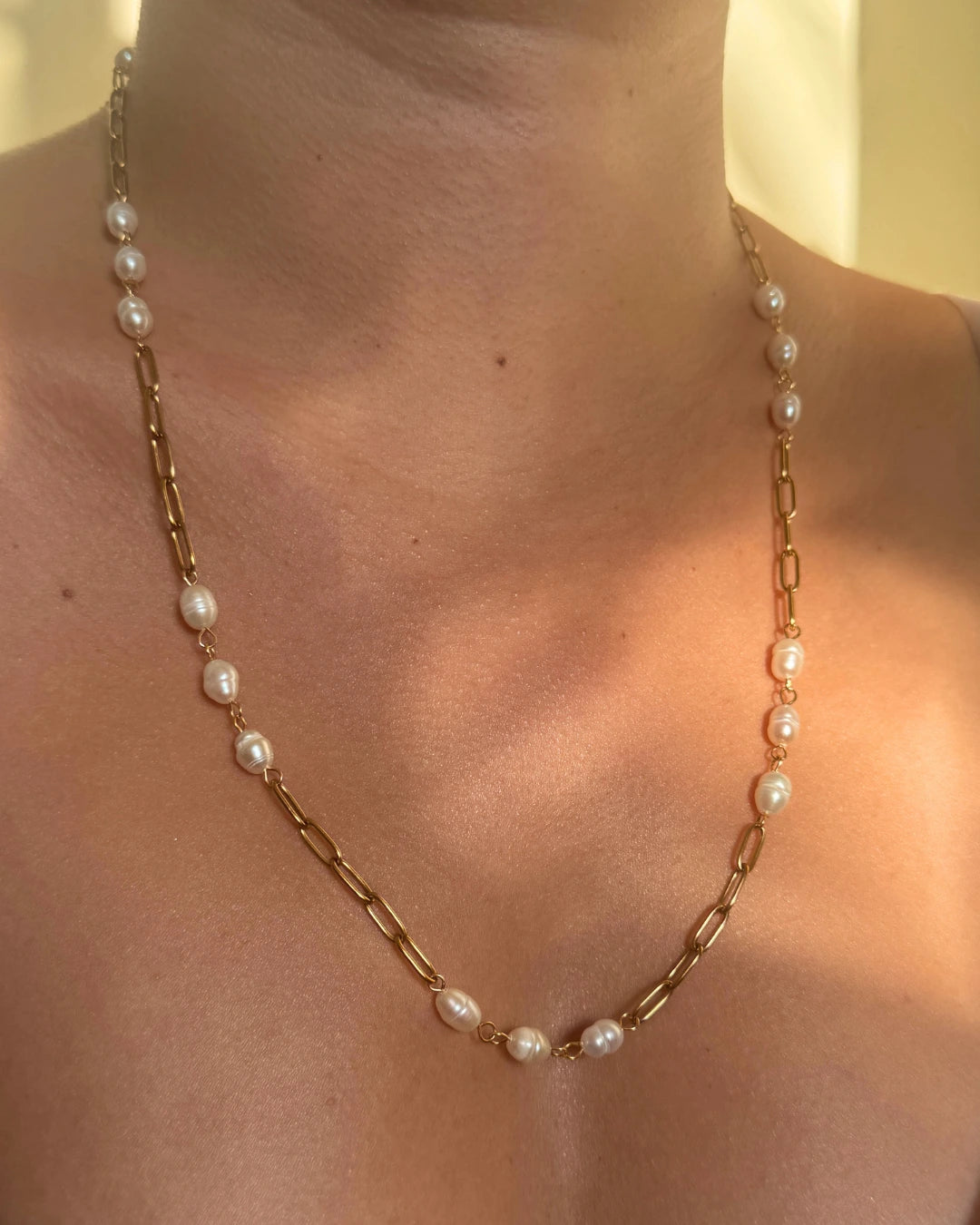 Triple Pearl Paperclip Necklace – GabulousLA