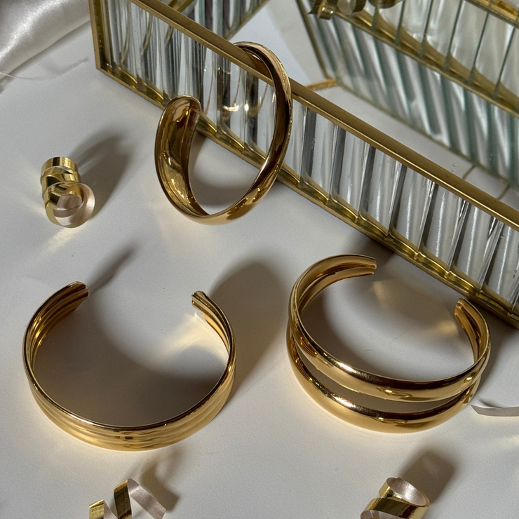 Cuff bracelets that are adjustable tarnish free and water proof 18k gold filled bracelet 