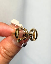 Meadow Twist Ring – Adjustable twisted chain ring in gold or mixed metal, hypoallergenic and tarnish-free, fits sizes 7-9.