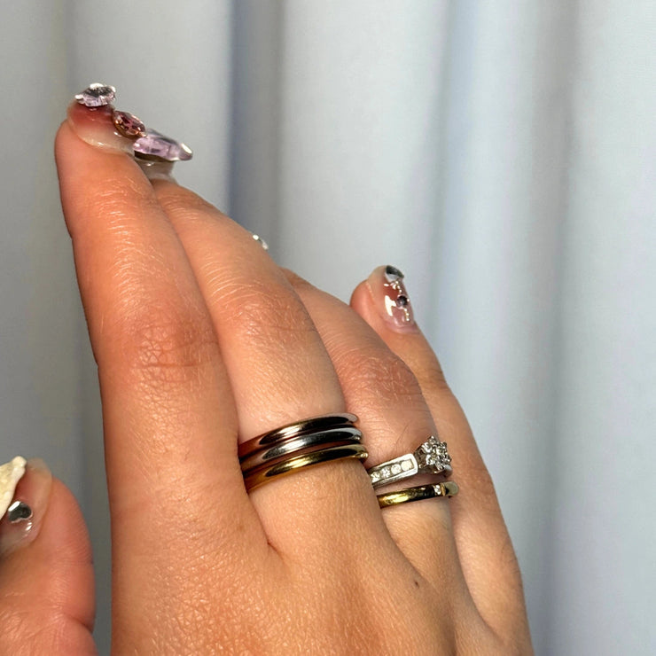Dainty Ring Band – Dainty solid ring in gold, silver, or rose gold, hypoallergenic and tarnish-free, size 7.