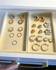 Meadow Twist Ring – Adjustable twisted chain ring in gold or mixed metal, hypoallergenic and tarnish-free, fits sizes 7-9.