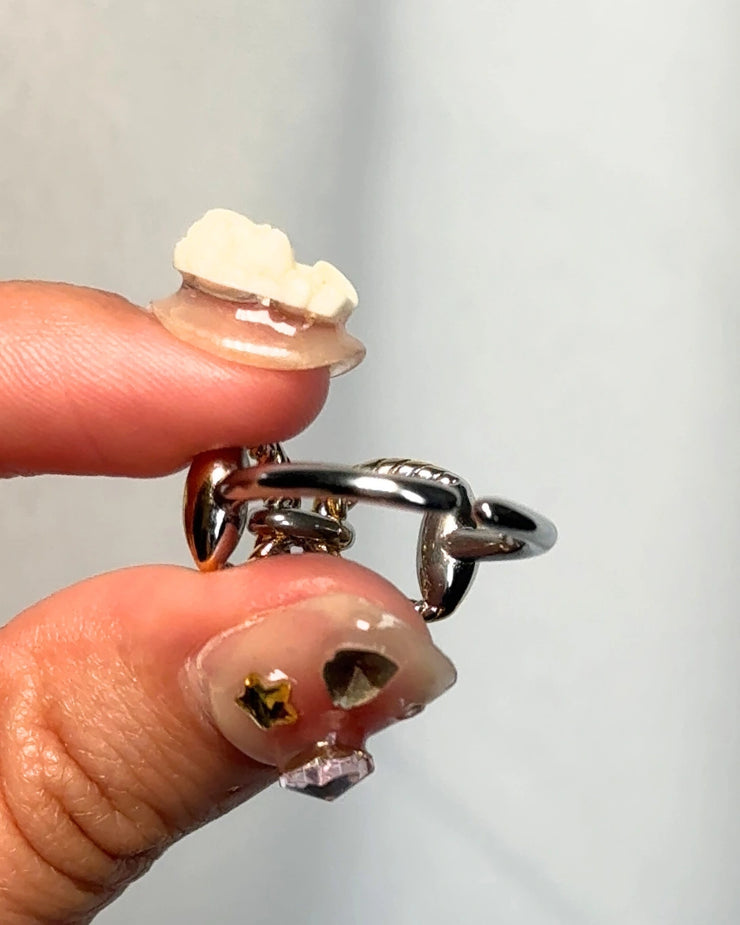Meadow Twist Ring – Adjustable twisted chain ring in gold or mixed metal, hypoallergenic and tarnish-free, fits sizes 7-9.