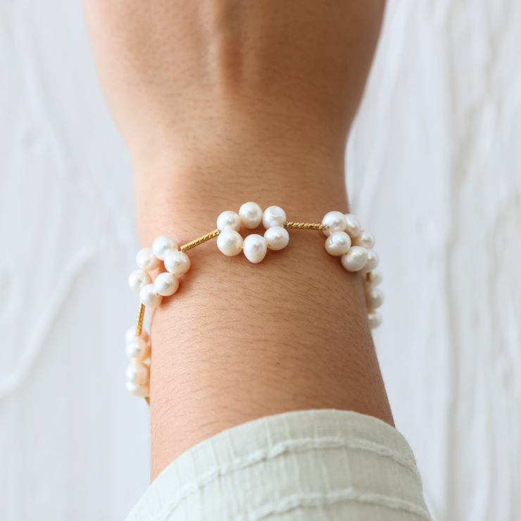 Ariel Pearl Flower Bracelet