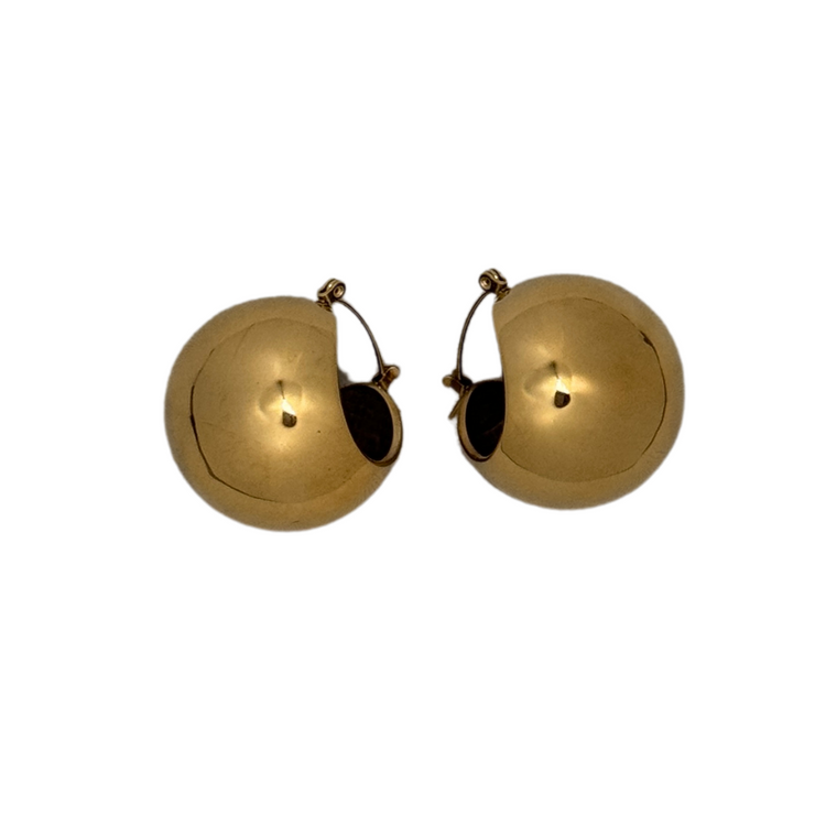 Grand Central Oversized Metallic-Ball Hoop Earrings