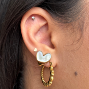 Lavinia Mother of Pearl Heart Stud