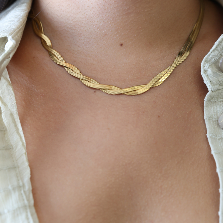 Zaria Braided Herringbone Choker