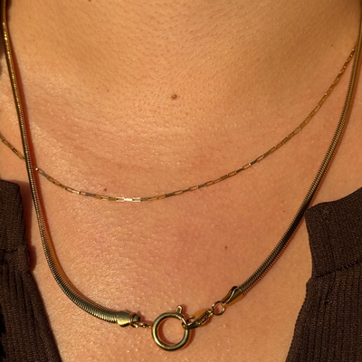 18k gold filled necklace stack snake 20 inch necklace perfect for layering for that statement look