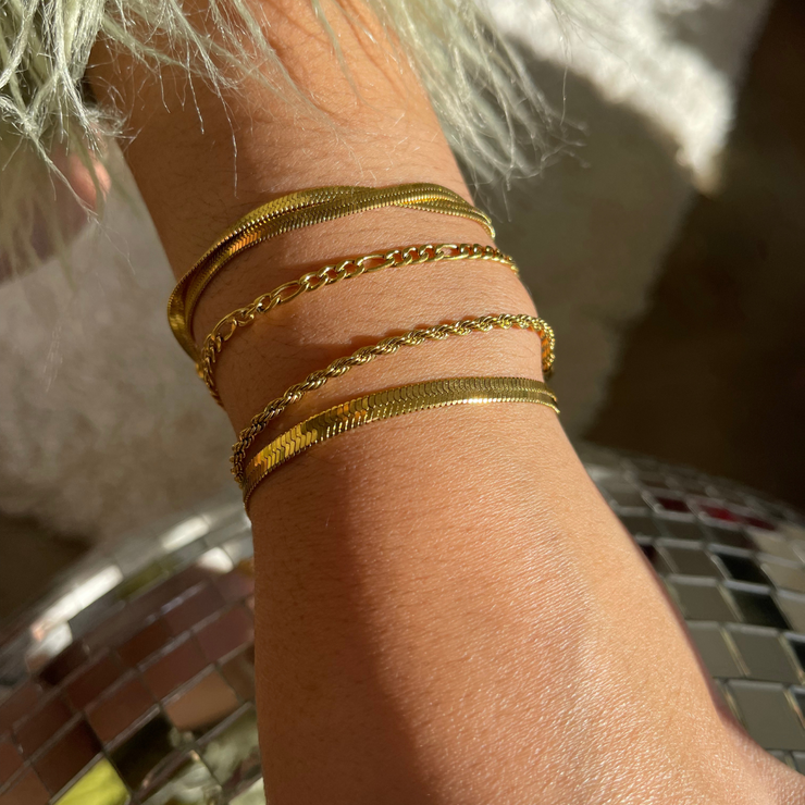 Gold Herringbone Bracelet – GabulousLA - Main Image